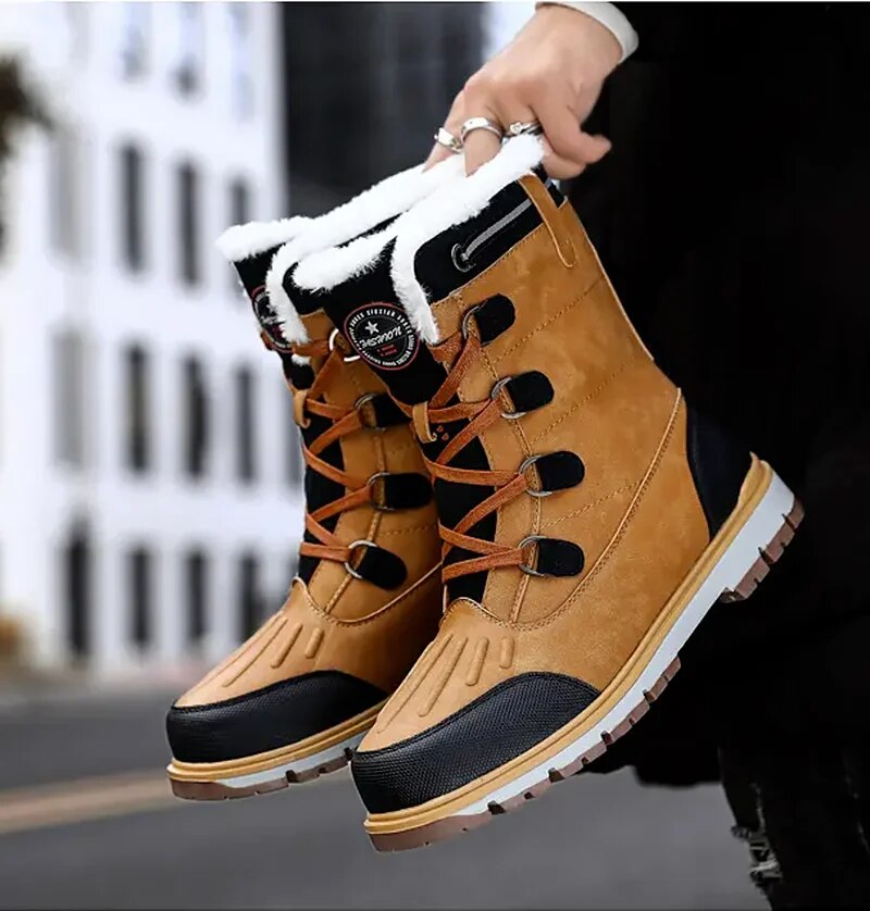 Men's Winter Boots - Warm Lined Snow Boots with Non-Slip Sole