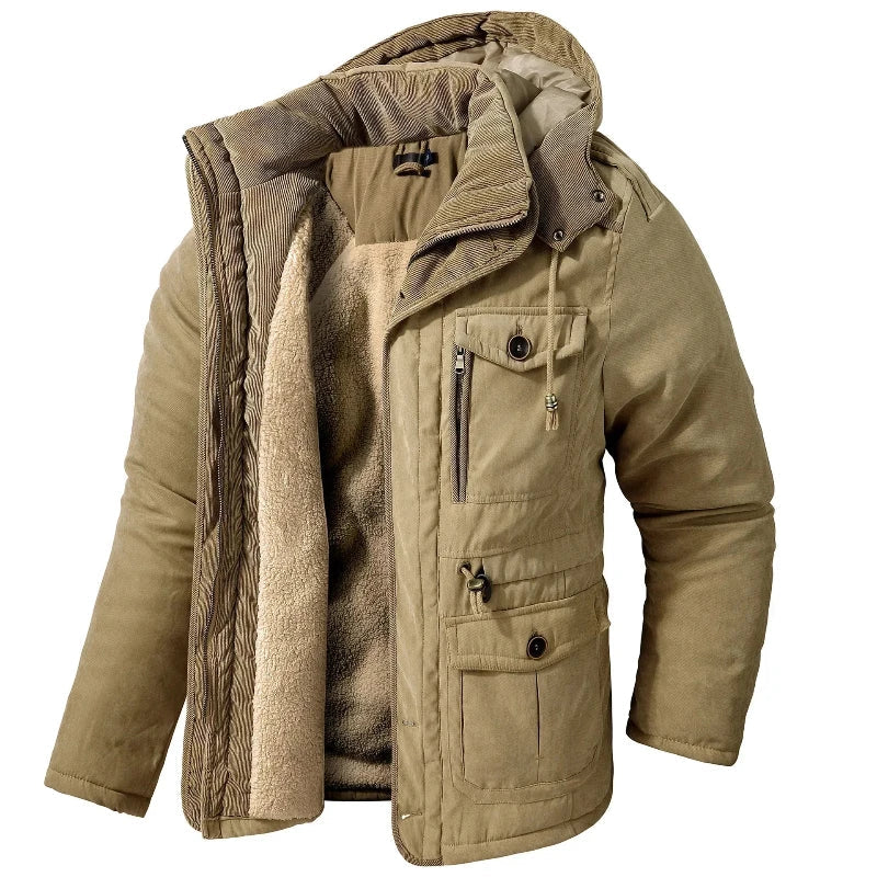 Men's Winter Jacket with Waterproof Technology and Adjustable Hood