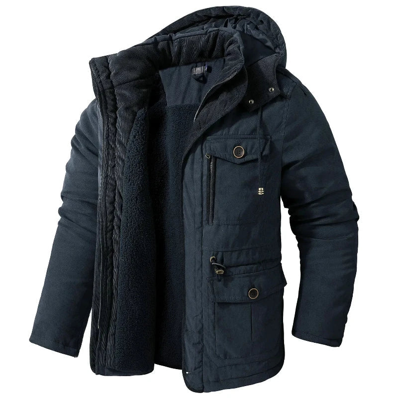 Men's Winter Jacket with Waterproof Technology and Adjustable Hood