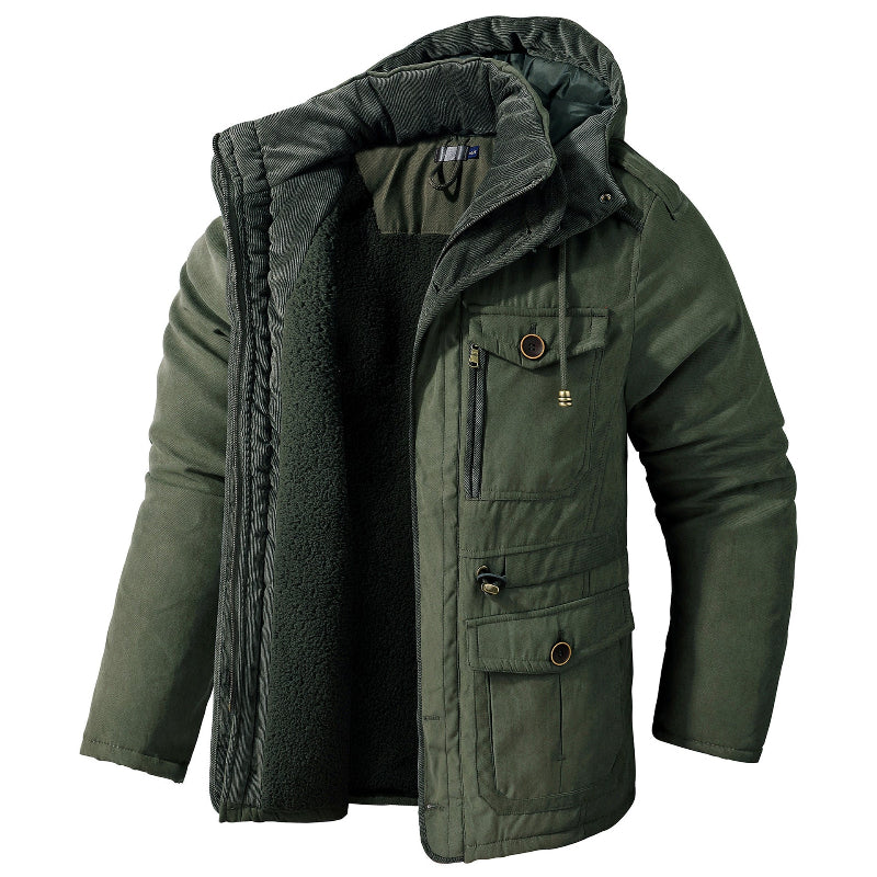 Men's Winter Jacket with Waterproof Technology and Adjustable Hood