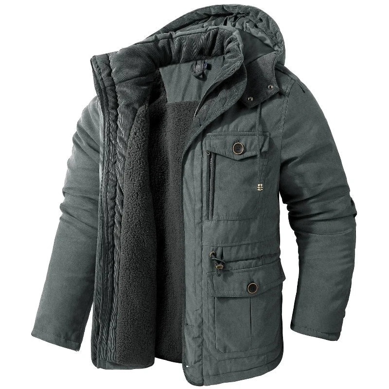 Men's Winter Jacket with Waterproof Technology and Adjustable Hood