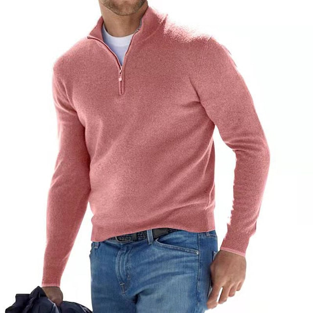 Men's Zip V-Neck Pullover – Style and Comfort