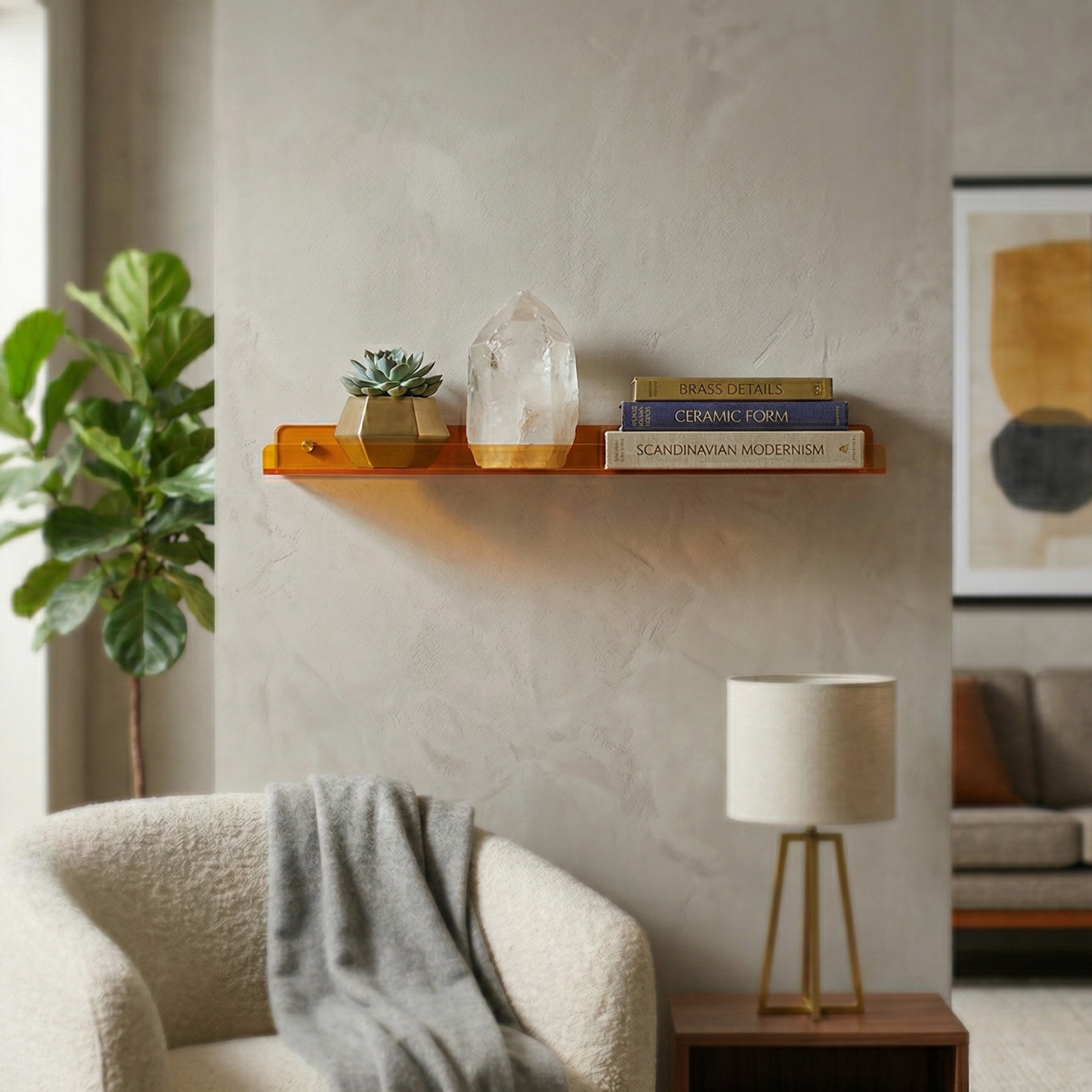 Modern Acrylic Wall Shelf for Living Room, Bathroom and Bedroom
