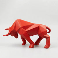 Modern Geometric Bull Sculpture