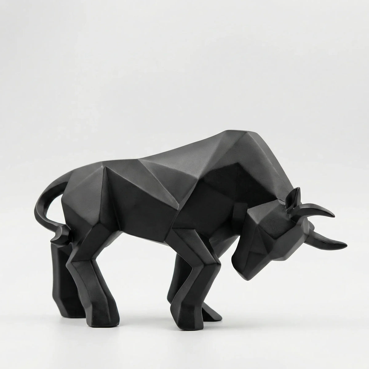 Modern Geometric Bull Sculpture