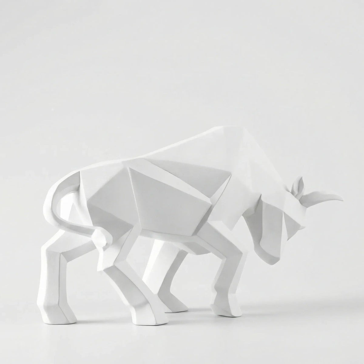 Modern Geometric Bull Sculpture