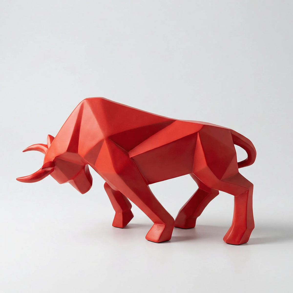 Modern Geometric Bull Sculpture
