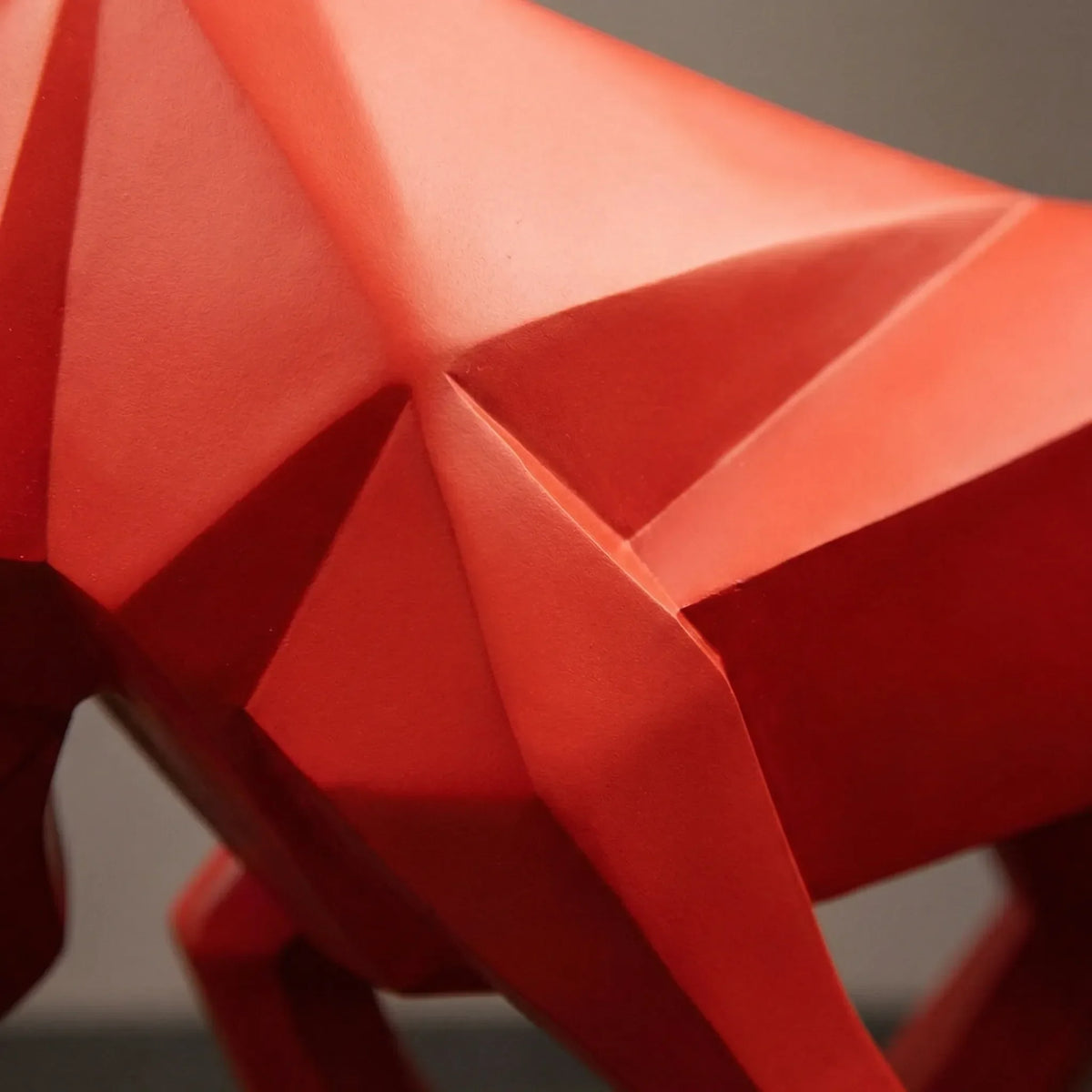 Modern Geometric Bull Sculpture