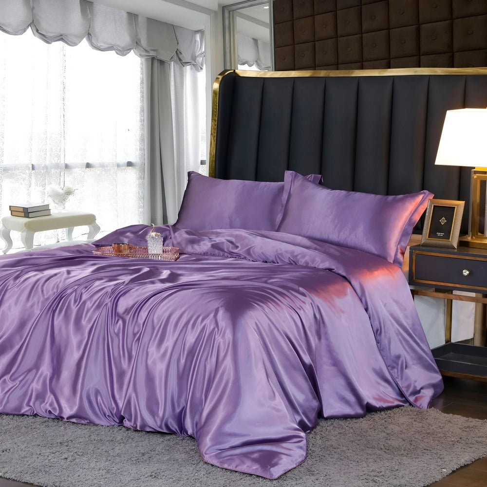Mulberry Silk Duvet Cover Set with 2 Pillowcases