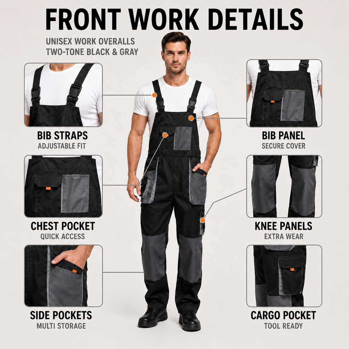 Multi-Pocket Work Overall