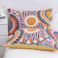 Nordic Sunburst Buttoned Cotton Pillowcases (Set of 2)