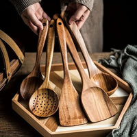 NORDICWOOD - Eco-Friendly Teak Utensil Set for Stylish Cooking