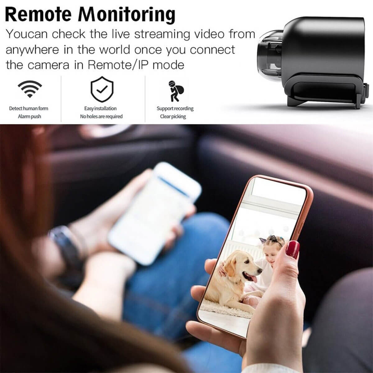 NovaGuard 1080P Mini Waterproof WiFi Camera With 160 Degree Night Vision