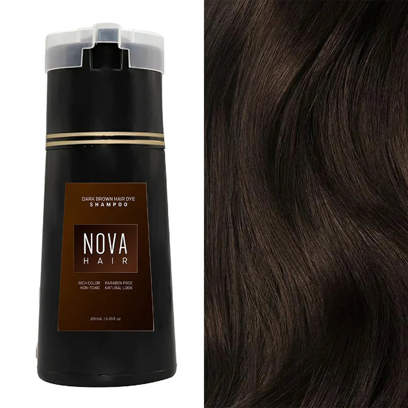 NovaHair Color+ Coloring Shampoo – Long-Lasting Coverage Without Ammonia, Easy Application, 5 Available Shades