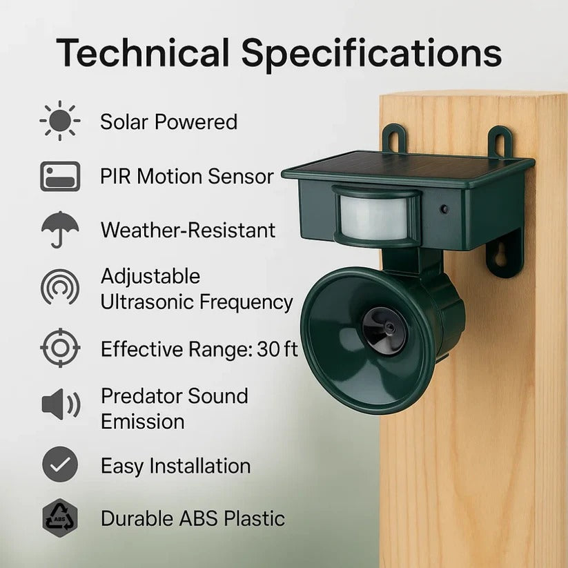Outdoor Motion Sensor Bird Deterrent & Pigeon Repeller