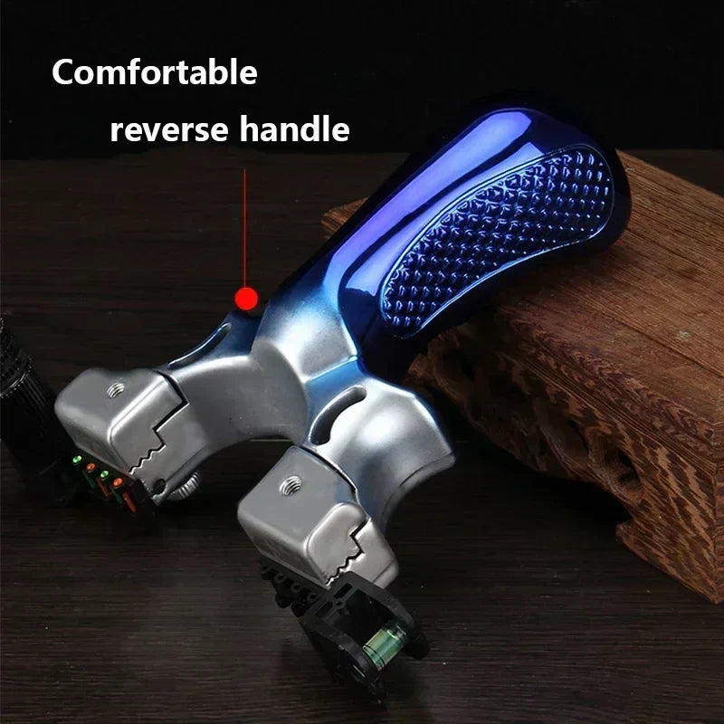 Outdoor Precision Slingshot, Anti-Slip Grip, LED & Level