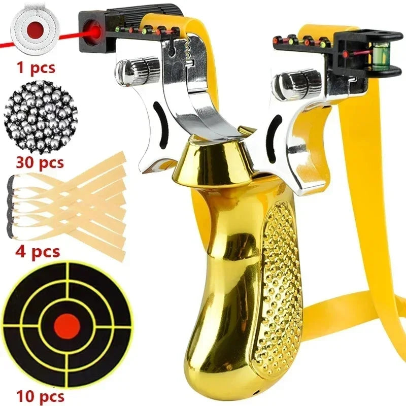 Outdoor Precision Slingshot, Anti-Slip Grip, LED & Level