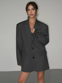 Oversized Longline Single-Breasted Blazer