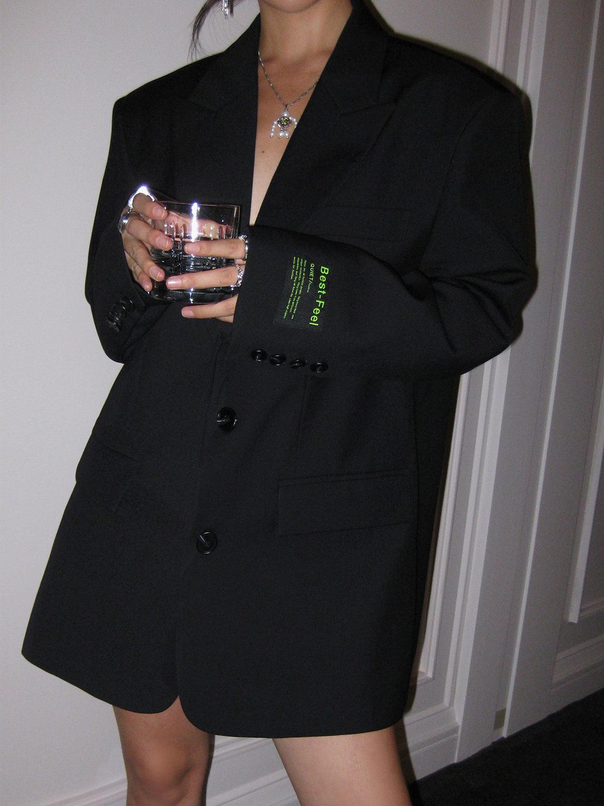 Oversized Longline Single-Breasted Blazer