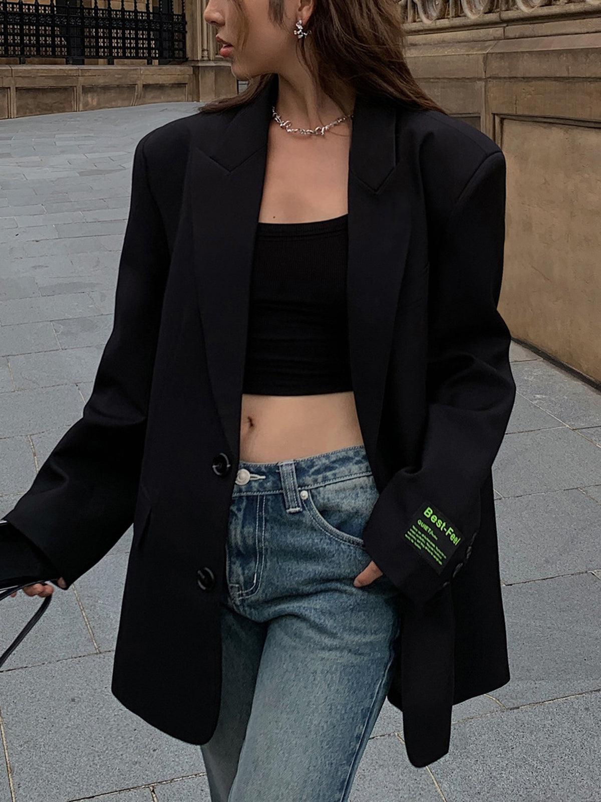 Oversized Longline Single-Breasted Blazer