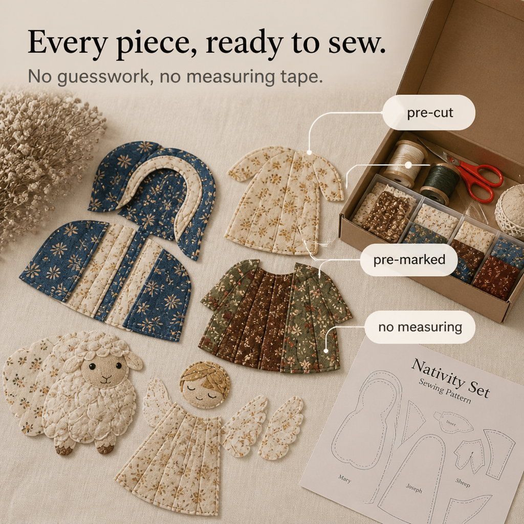 Patchwork Fabric Nativity Sewing Kit