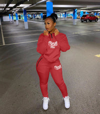 Lettered Pink Print Two-Piece Athletic Set