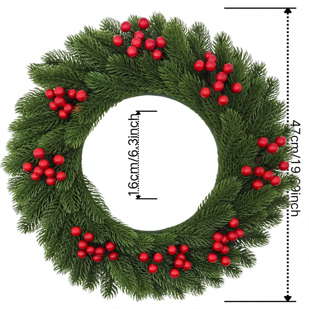 Plastic Pine Needle Christmas Wreath