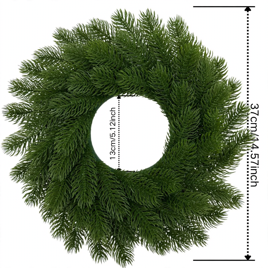 Plastic Pine Needle Christmas Wreath