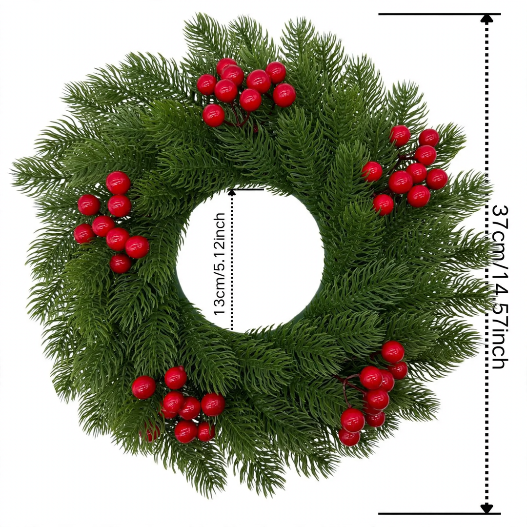 Plastic Pine Needle Christmas Wreath