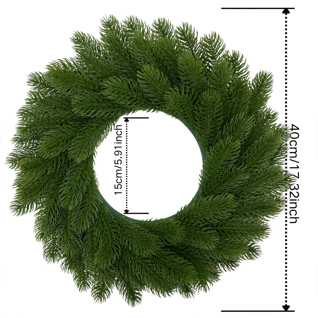 Plastic Pine Needle Christmas Wreath