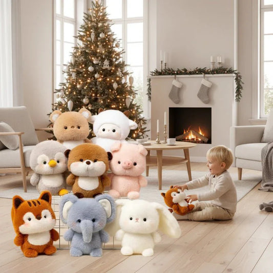 PLUFFII – Kawaii Soft Animal Plush Doll Series with Elephant, Dog, Cat & more
