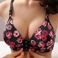 Plus-size floral bra with front closure