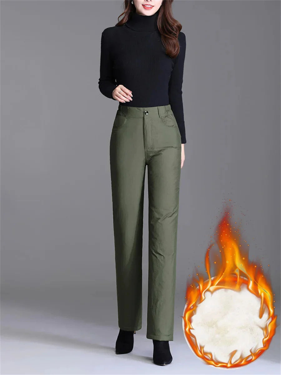 Plus-size straight-cut winter down pants