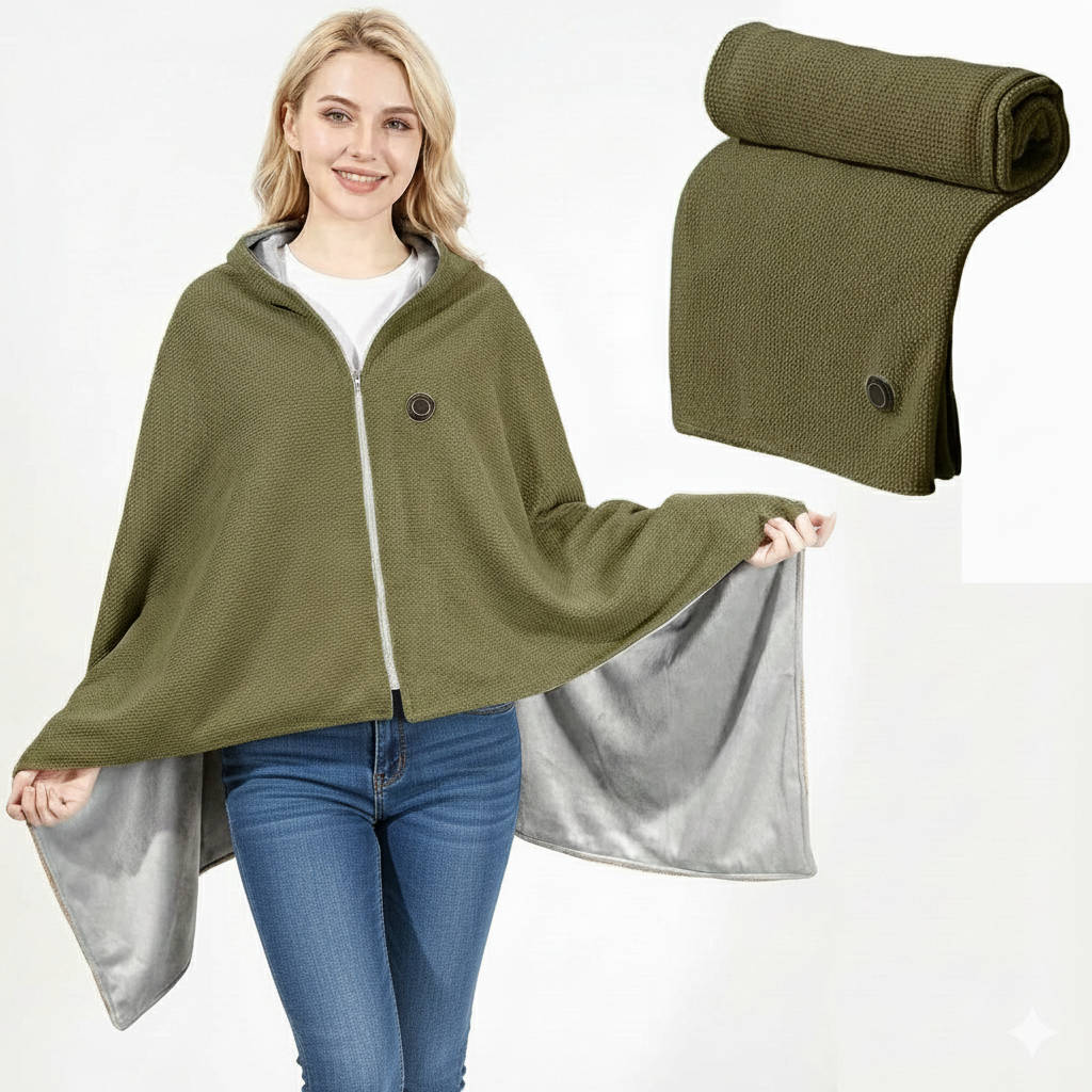 Portable USB-Powered Heated Shawl Blanket