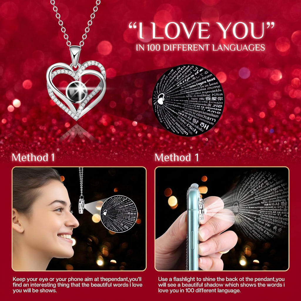 Preserved Eternal Flower Rose Gift Box with LED Light and Love Necklace