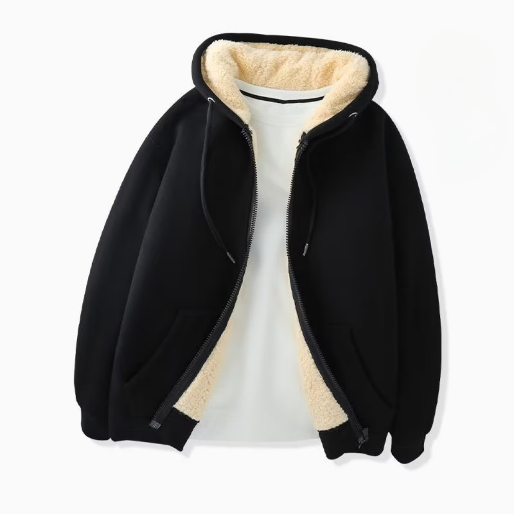Regular-Fit Lined Hooded Zip-Up Jacket