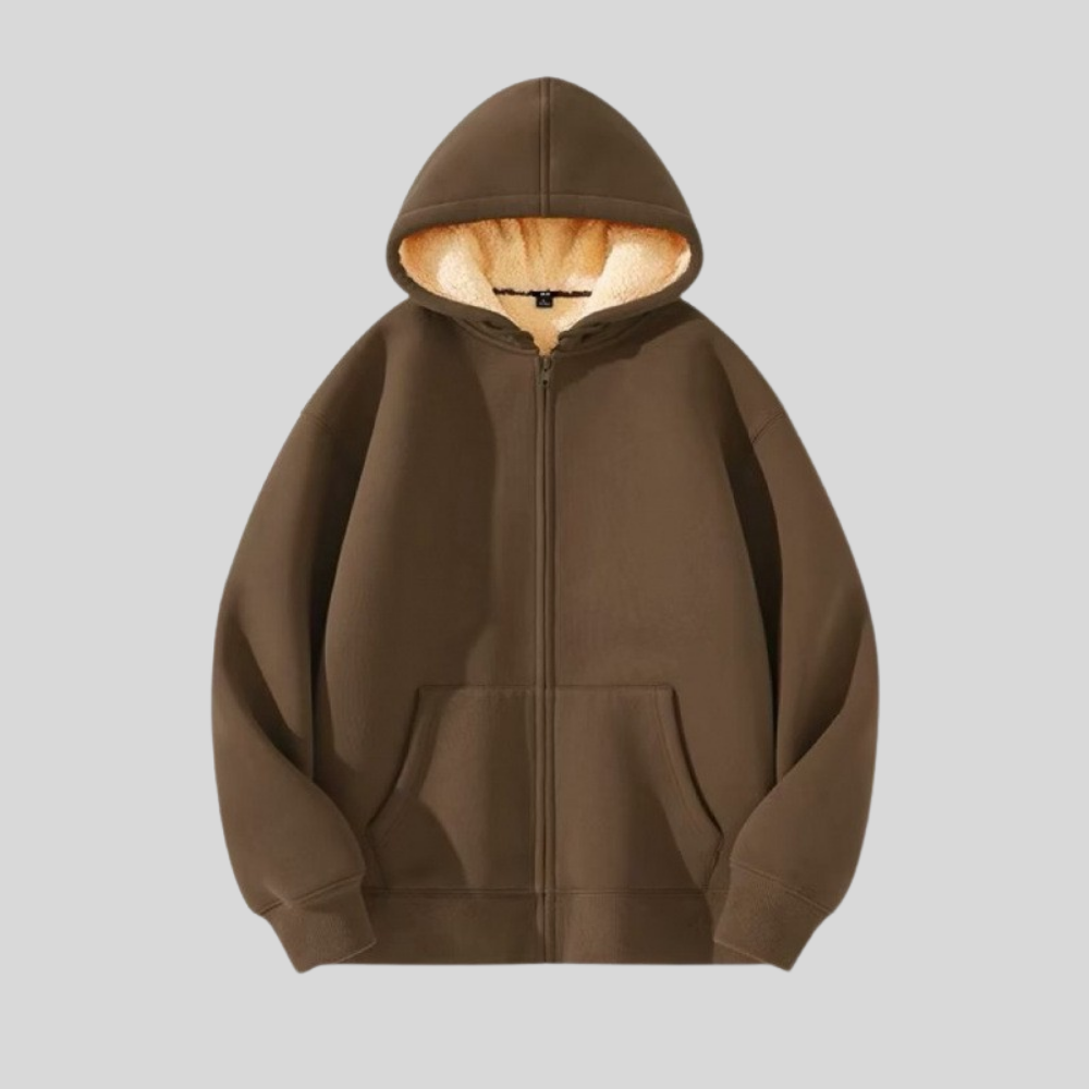 Regular-Fit Lined Hooded Zip-Up Jacket