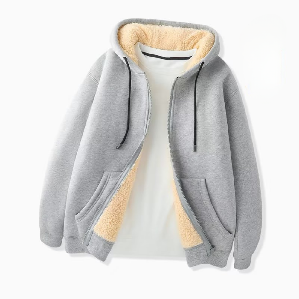 Regular-Fit Lined Hooded Zip-Up Jacket