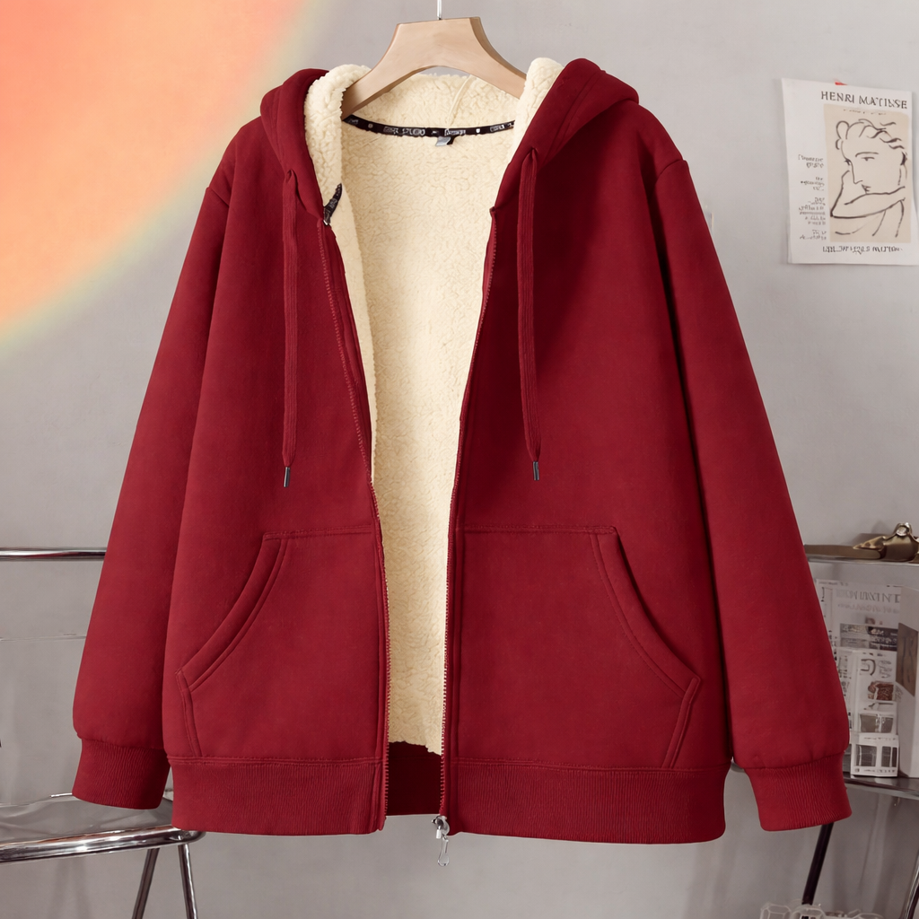 Regular-Fit Lined Hooded Zip-Up Jacket