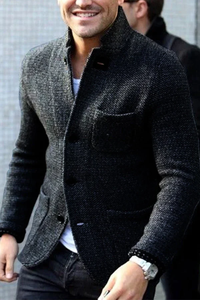 Retro Blazer with Buttoned Design and Pockets