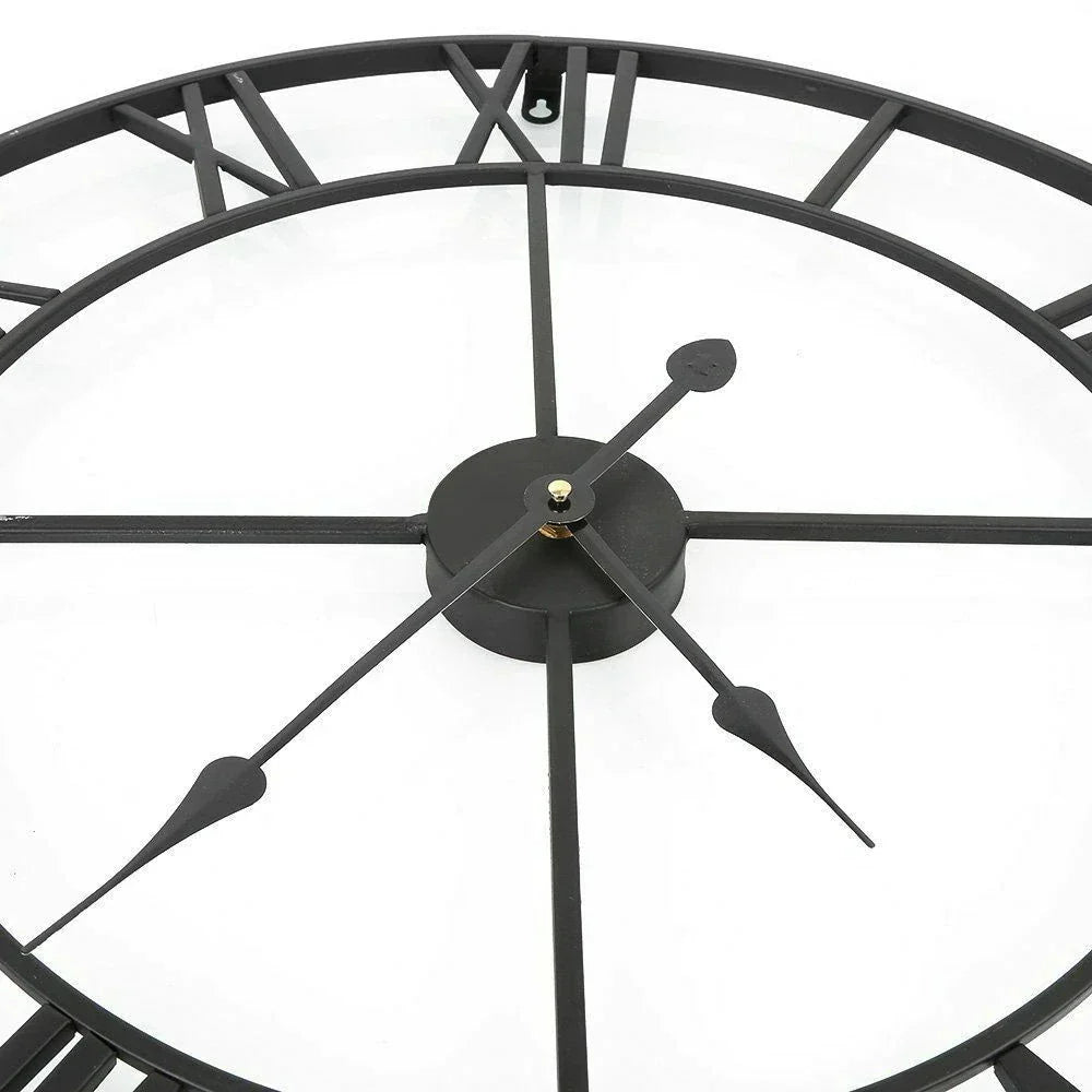 Retro Metal Roman Numeral Wall Clock