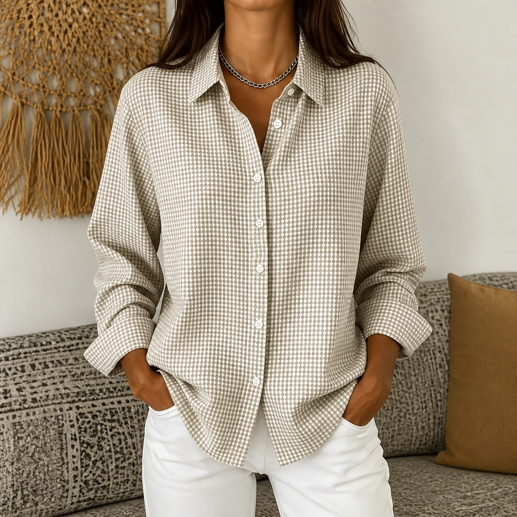 Retro Plaid Relaxed-Fit Button-Down Shirt