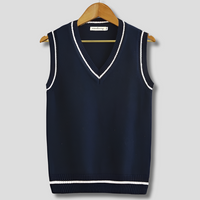 Retro Preppy Style Striped Sleeveless Sweater Vest