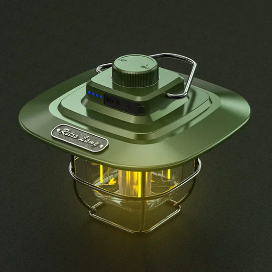 Retro Rechargeable LED Camping Lantern - NostalgiaGlow