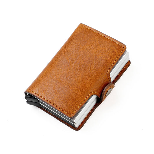 RFID Leather Wallet with Pop-up Aluminum Holders - Protect Your Cards and Identity