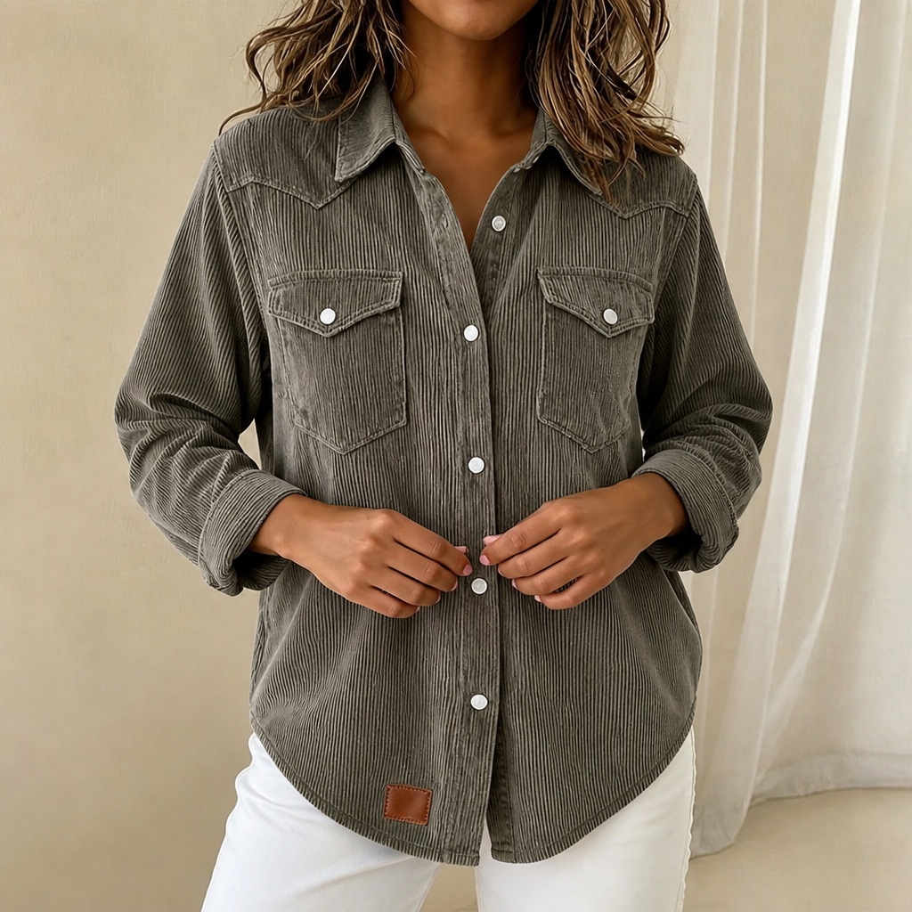 Ribbed Knit Button-Front Shacket