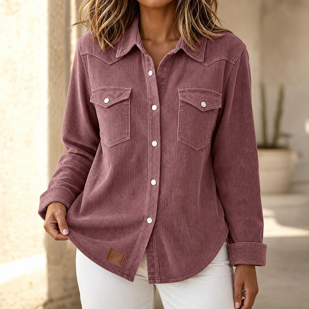 Ribbed Knit Button-Front Shacket