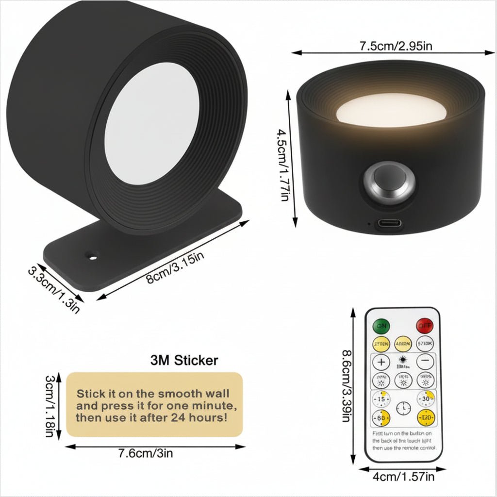 SCANDIGLOW – Wireless Nordic Wall Light with Remote Control