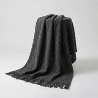 Scandinavian-Style Knitted Sofa Throw Blanket
