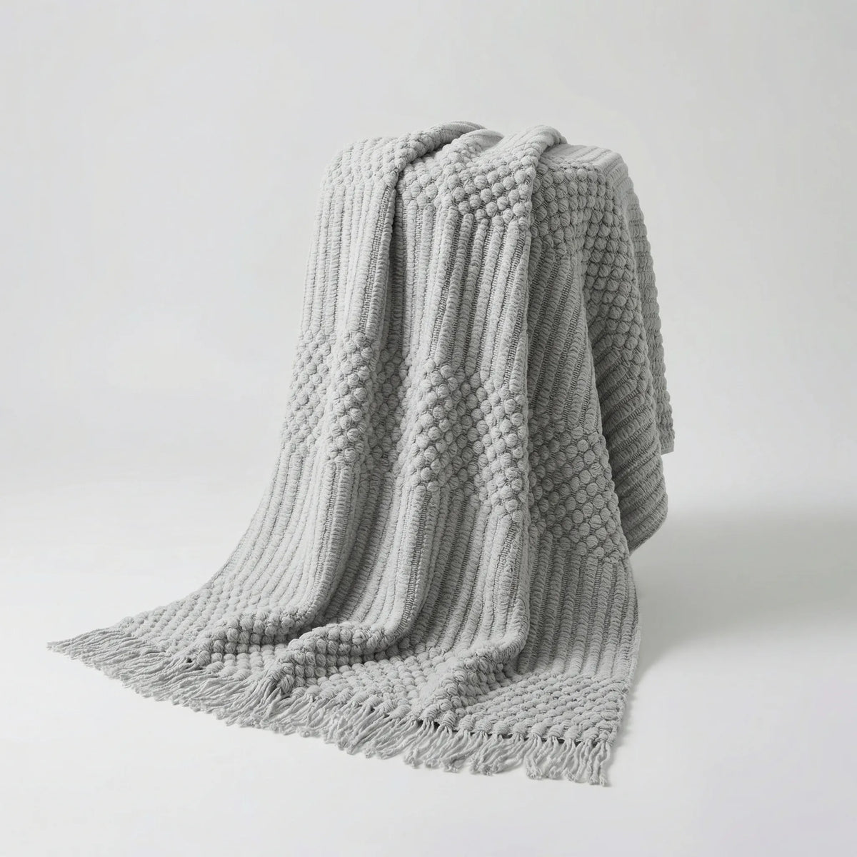 Scandinavian-Style Knitted Sofa Throw Blanket